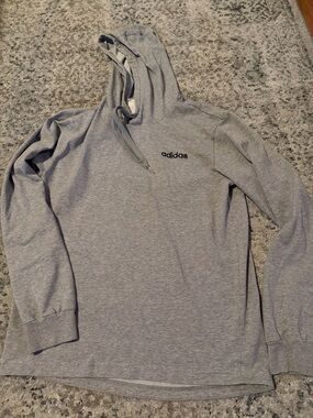 adidas Light Gray Pullover Hoodie with Logo